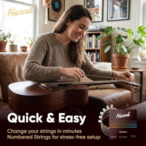 Thumbnail 6 de HAVENDI Acoustic Guitar Strings 80/20 Bronze – Light Gauge (12-53) with Coating and Picks