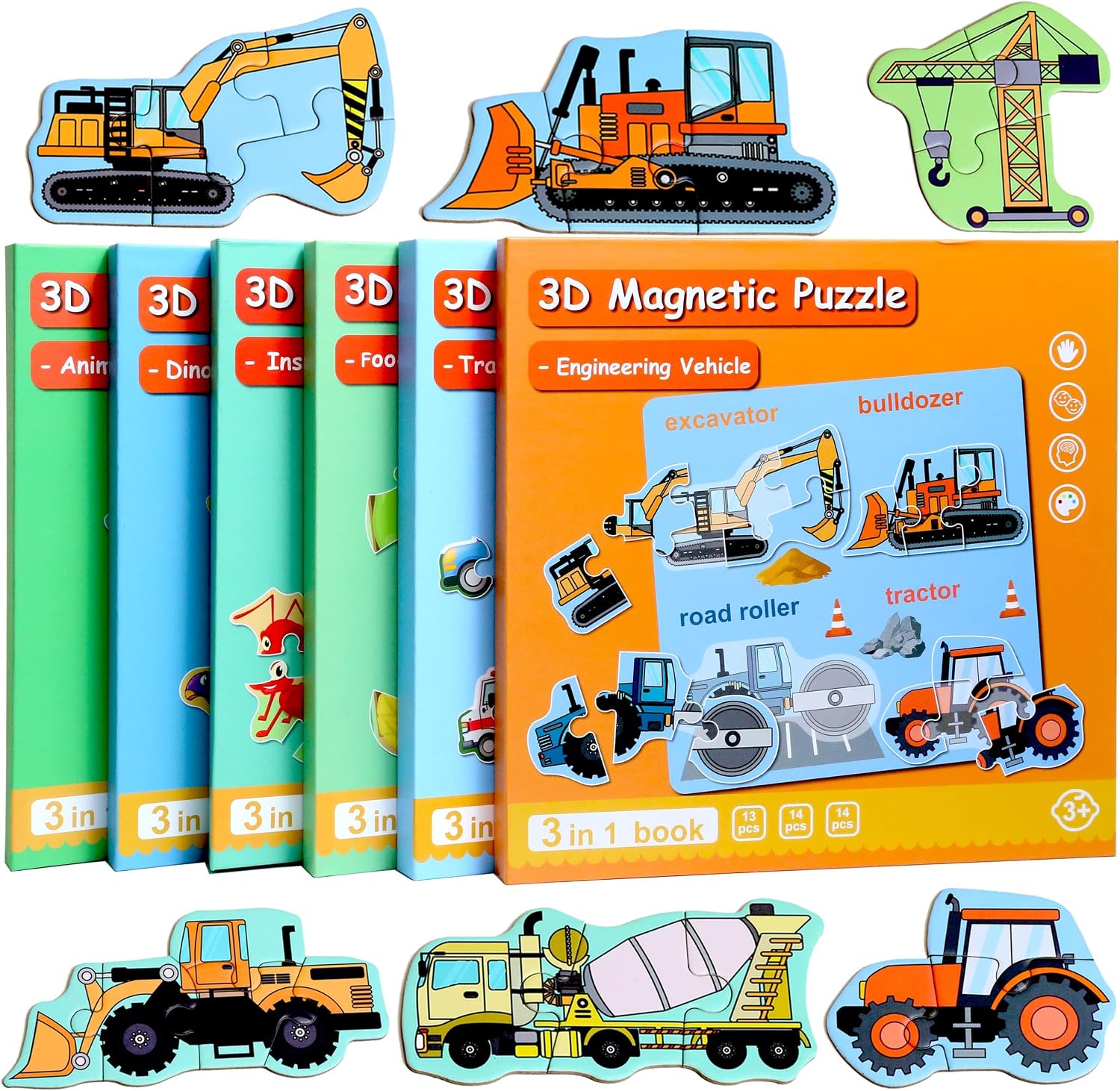 Imagen de Magnetic Puzzles for Kids 3-5: Travel Toddler Car and Construction Themes en OfertitasTOP