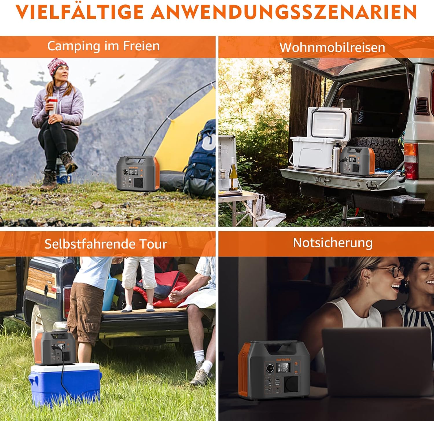 Detalle de SinKeu Tragbare Powerstation 296Wh – Solar Generator mit 230V 300W Wechselstrom, USB, 12V, DC