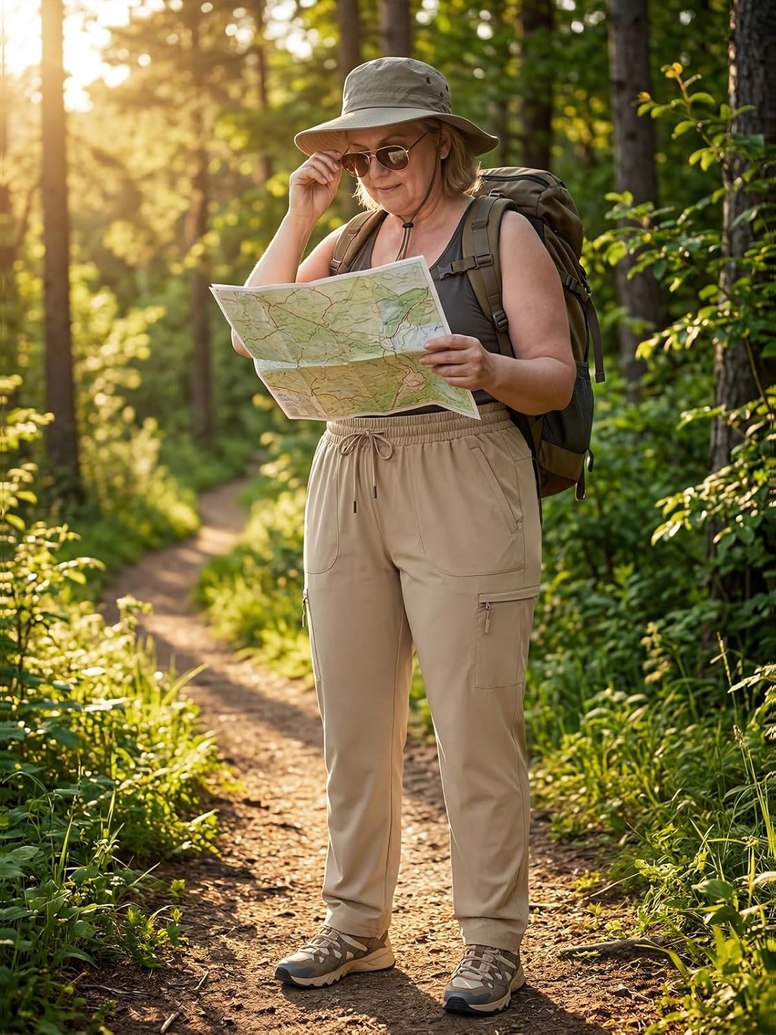 Thumbnail 5 de KWZ Women's Hiking Pants, Lightweight Quick-Dry Cargo Pants with 5 Zip Pockets