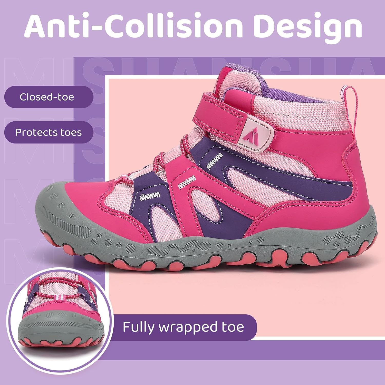 Thumbnail 2 de Mishansha Kinder-Wanderschuhe & Trekkingschuhe mit Klettverschluss, rutschfester Sohle (Gr. 24–38)