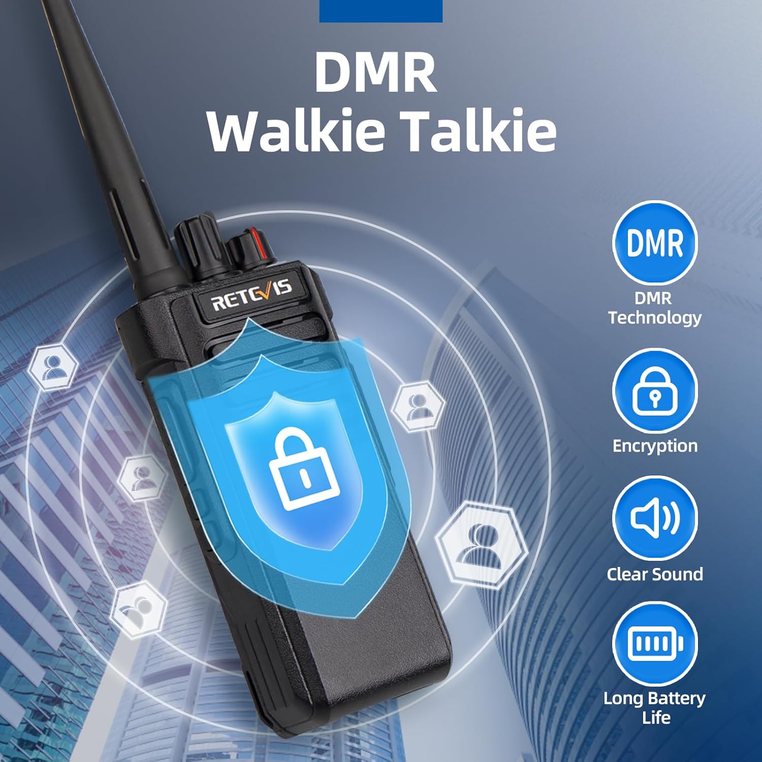 Thumbnail 1 de Retevis RT29D Digital Walkie Talkie: IP67 Waterproof Two-Way Radio (2-Pack) with 3200mAh Battery
