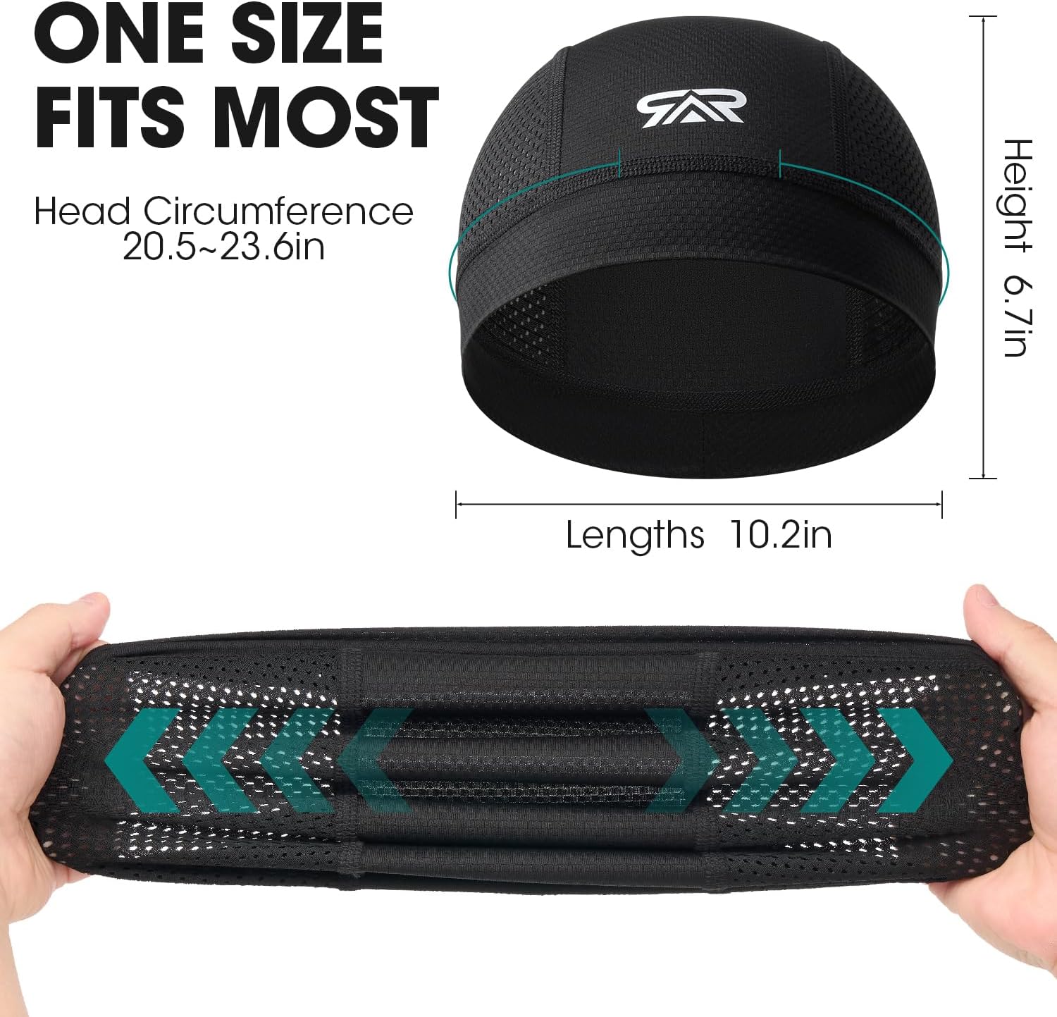 Detalle de THINDUST 3-Pack Breathable Mesh Skull Caps for Helmet Liners (Quick-Dry Cycling Beanies)