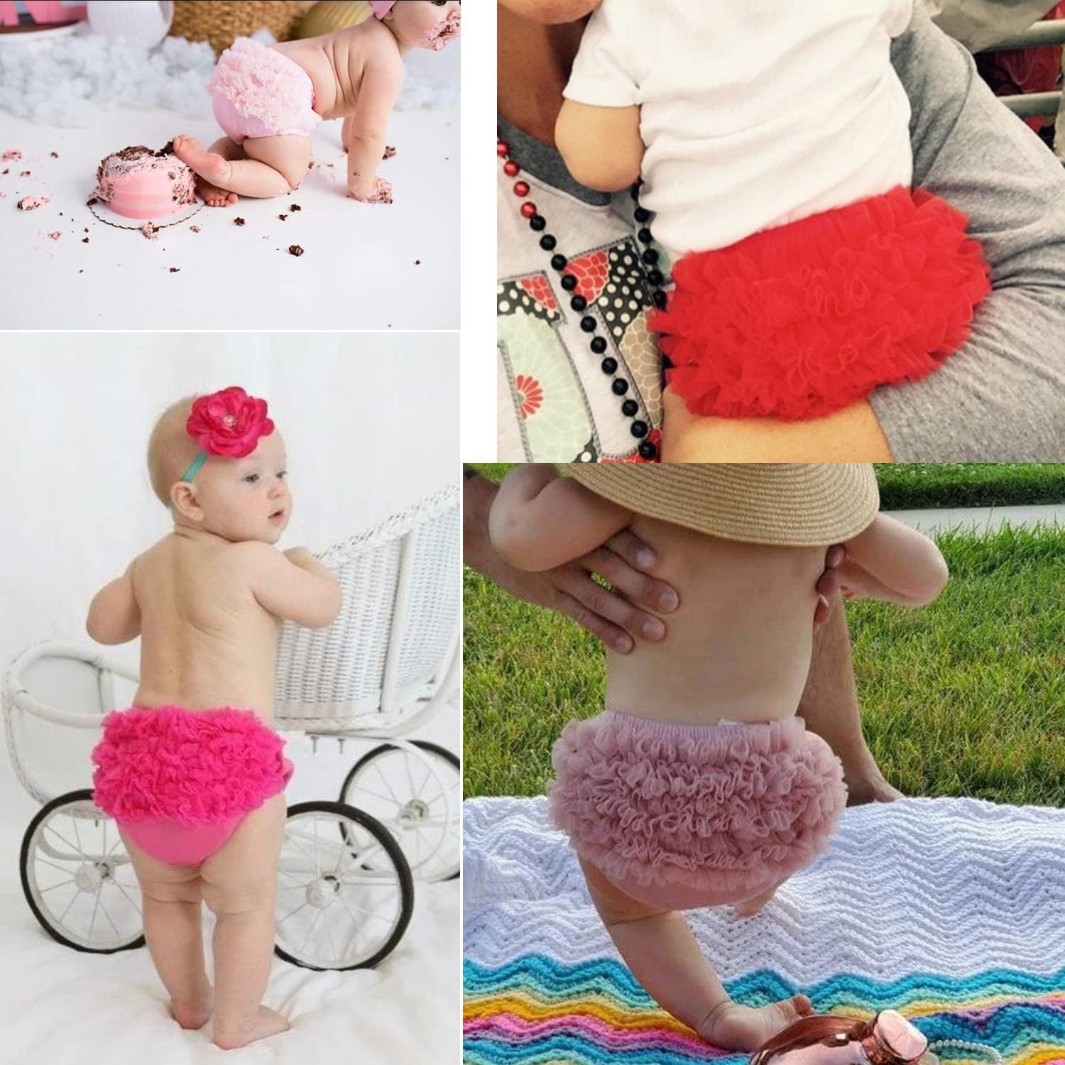 Thumbnail 5 de HOOLCHEAN Baby Girls Frilly Nappy Covers 0-24 months