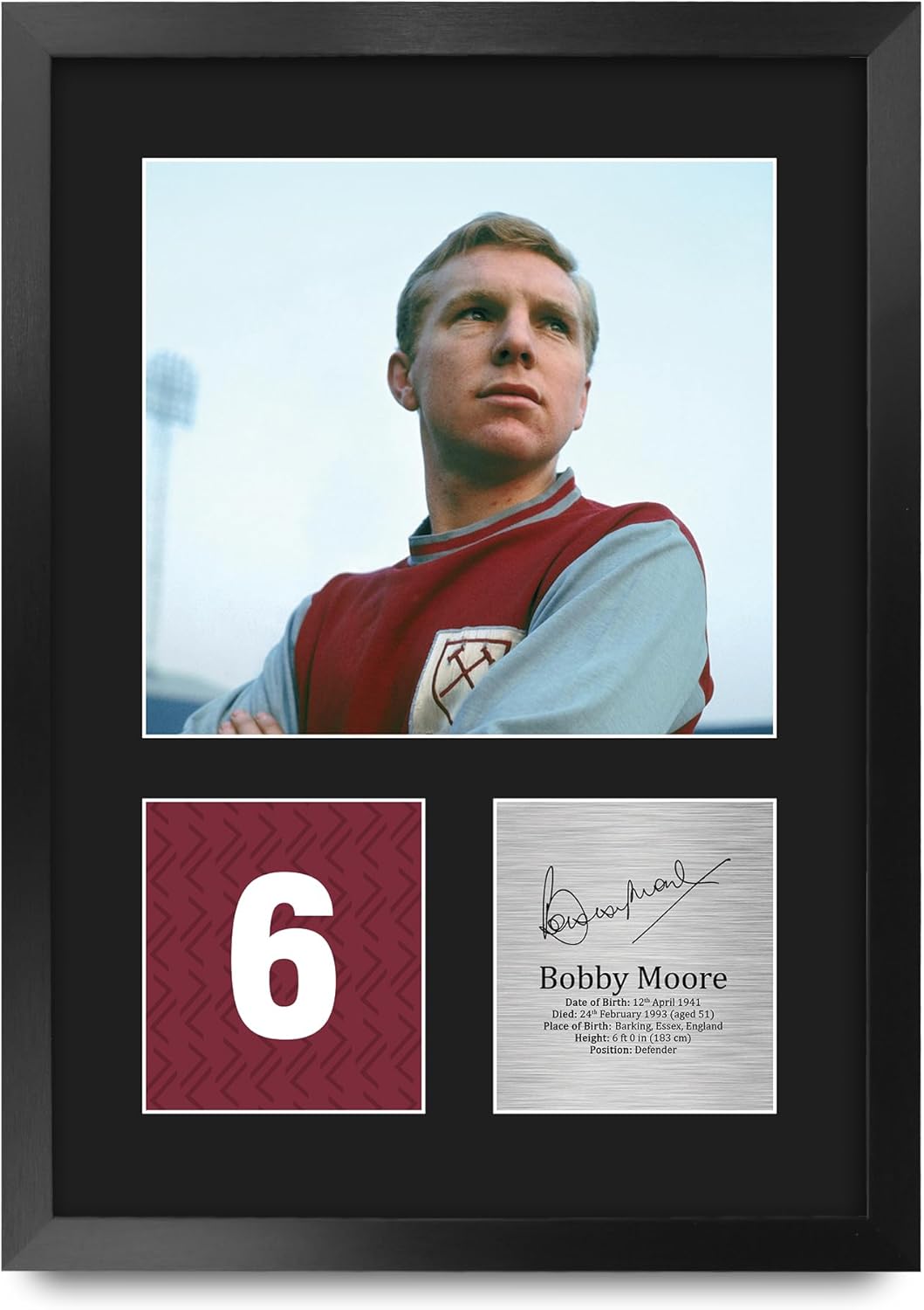 Thumbnail 6 de HWC Trading Bobby Moore framed signed autograph A4 portrait picture – football fan gift