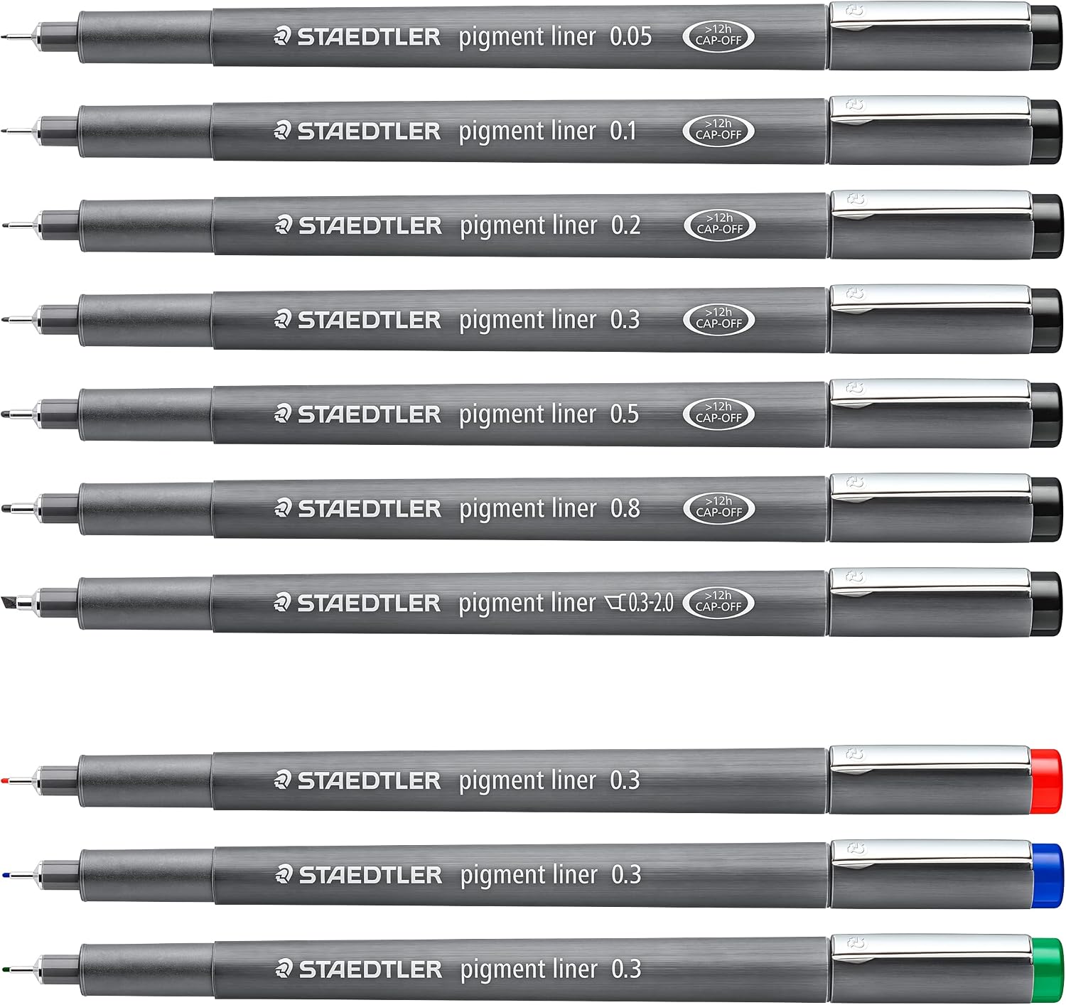 Detalle de STAEDTLER Pigment Liner a punta fine con inchiostro pigmentato (7 larghezze + 3 liner colori gratis)