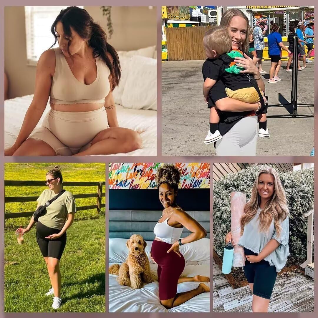 Thumbnail 4 de QGGQDD Maternity Biker Shorts (Over Belly) – High Waisted Cycle Shorts for Pregnancy