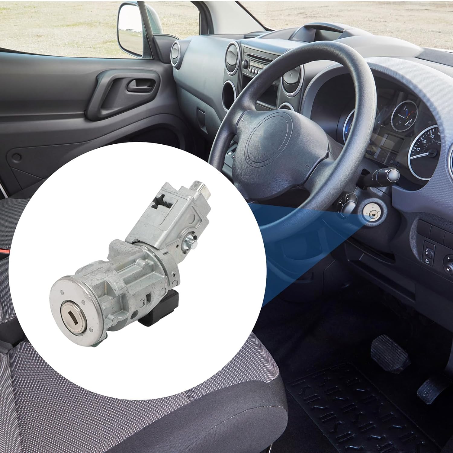 Detalle 2 de Attisfiera Ignition Switch Lock Cylinder with 2 Keys – 69057-41010 for Berlingo B9/DS/407 (2008–2017)