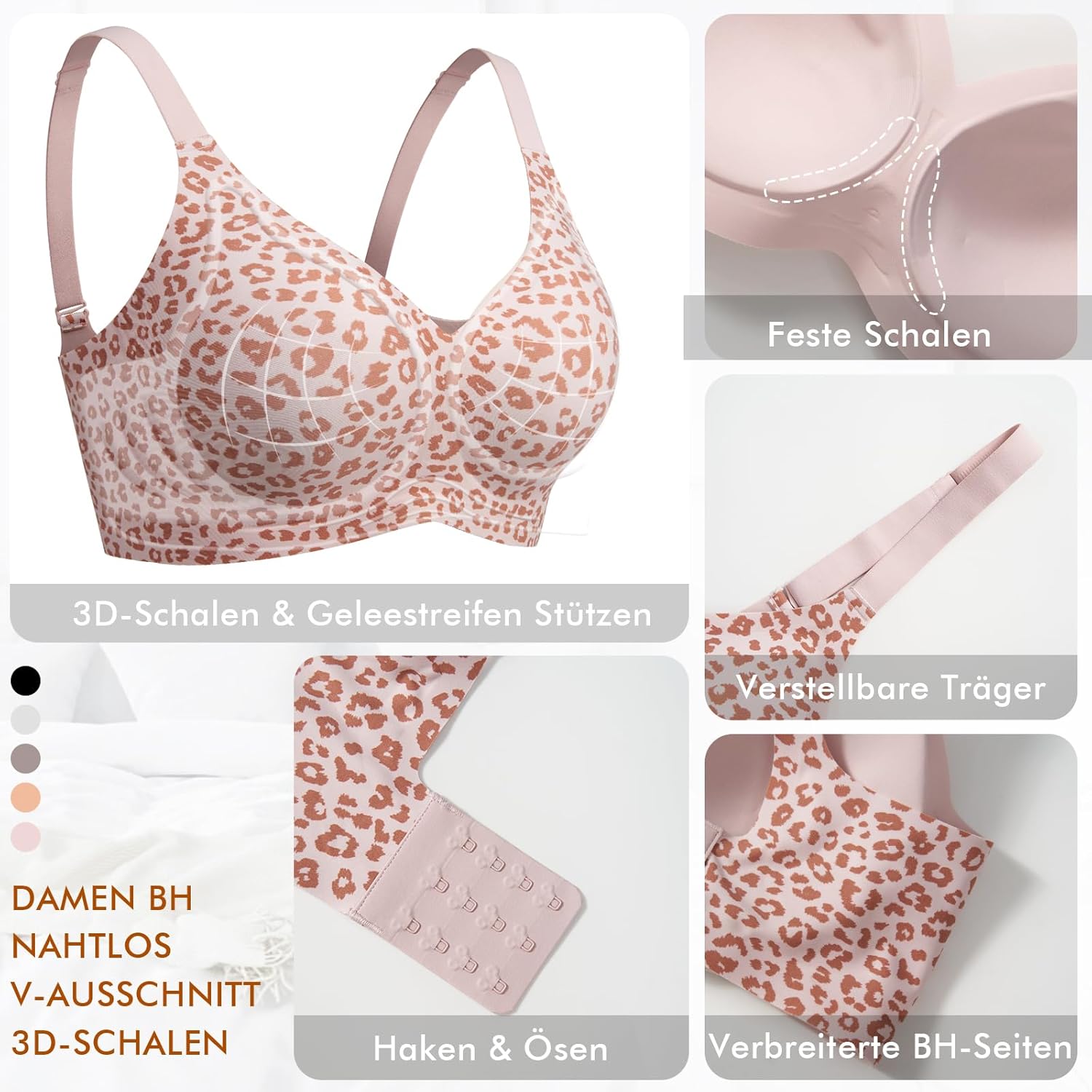 Thumbnail 2 de Ganado Damen BH Ohne Bügel – Nahtloser Bralette mit Tiefem V-Ausschnitt