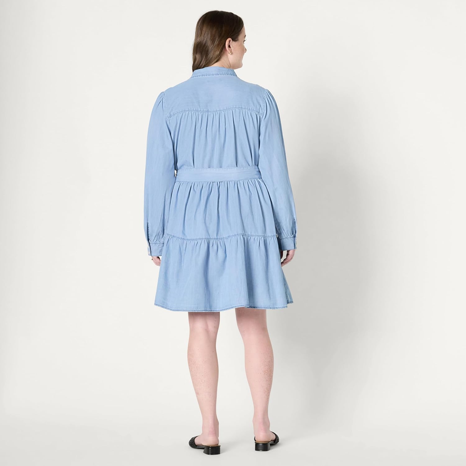 Thumbnail 6 de Amazon Essentials Damen Fit-and-Flare Jeanshemdkleid aus Chambray – gestreift, langarm