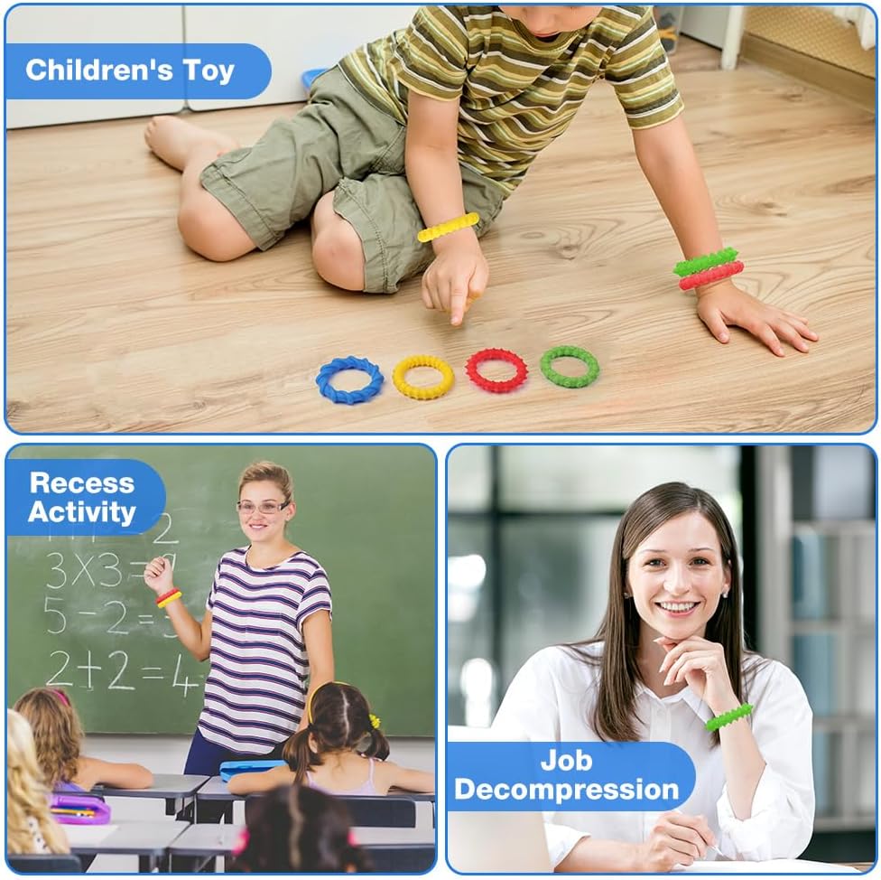 Thumbnail 6 de Aolso Fidget Toys: 4 Braccialetti Fidget in Silicone per Antistress – Relax e Concentrazione per Bambini e Adulti