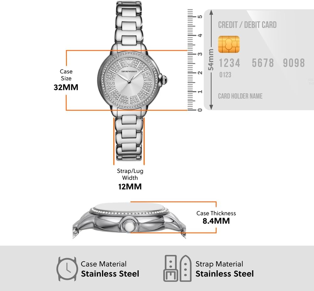 Thumbnail 6 de Emporio Armani Montre pour Femmes 32 mm – acier inoxydable argenté