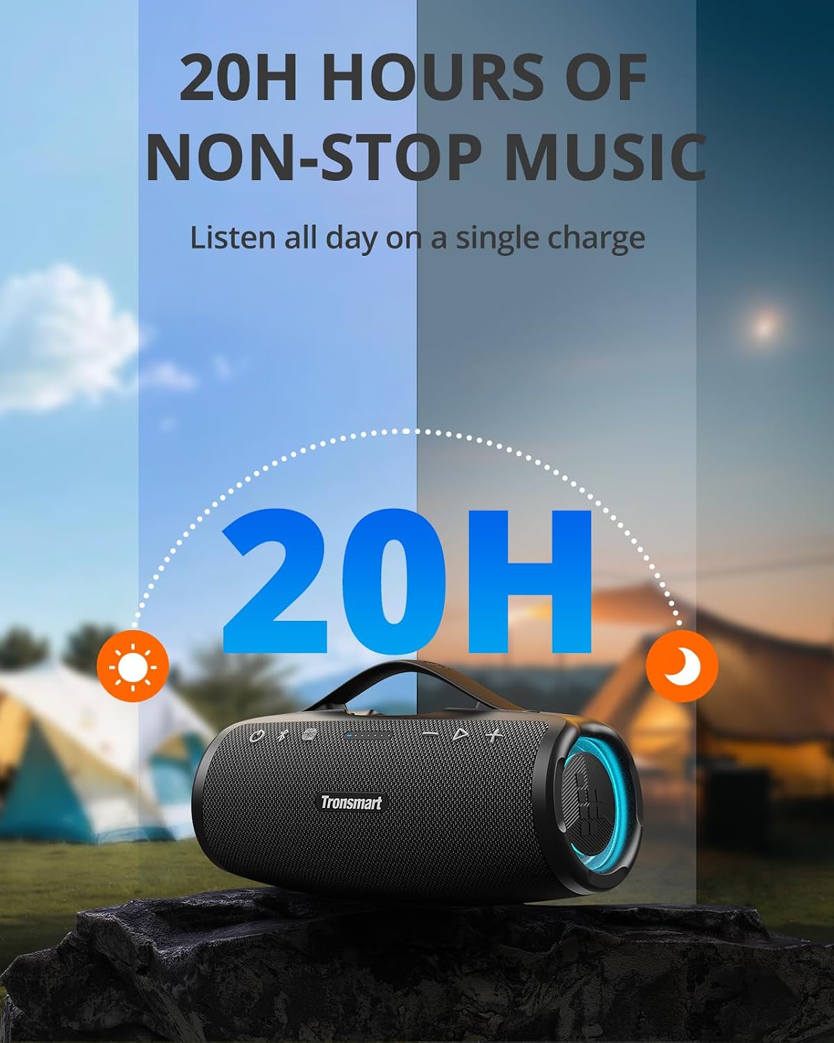 Detalle 2 de Tronsmart Mirtune S100: Cassa Bluetooth Portatile 50W con EQ Personalizzabile, Impermeabile IPX7 e Powerbank