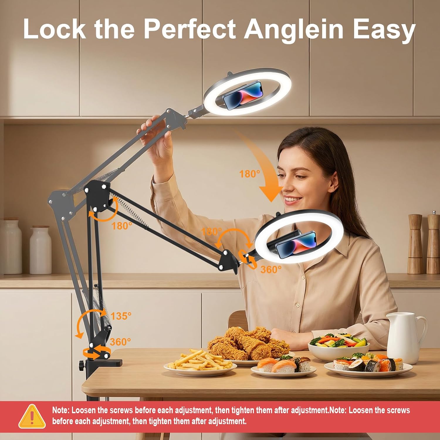 Detalle de Diyife Cordless 10" Ring Light with Tripod Stand, Magnetic Phone Holder & 5000mAh Battery
