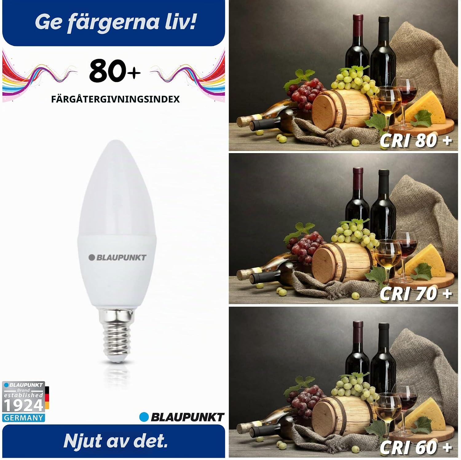 Detalle 2 de Blaupunkt LED-lampa E14, 6,8 W, 640 lumen och varmvit 2700 K