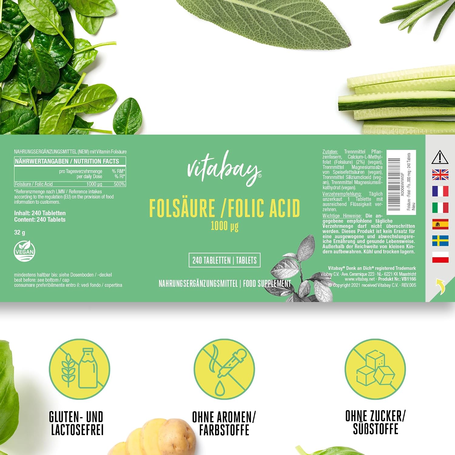 Thumbnail 6 de Vitabay Folsäure 1000 mcg Tabletten 💊