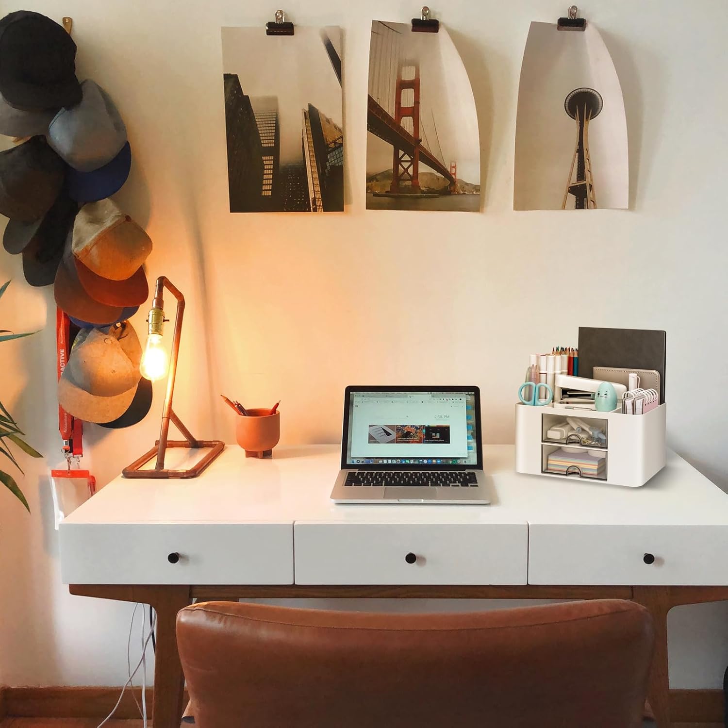 Thumbnail 5 de RISEMART Desk Organiser with 2 Drawers