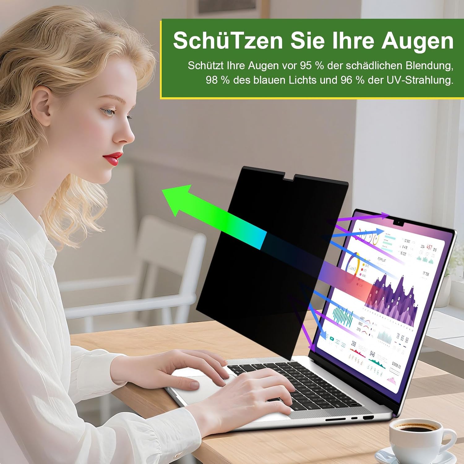Thumbnail 6 de Magnetischer Blickschutzfilter für MacBook Pro 14 Zoll mit Webcam-Abdeckung (2021–2026) – Blaulicht reduziert, abnehmbar