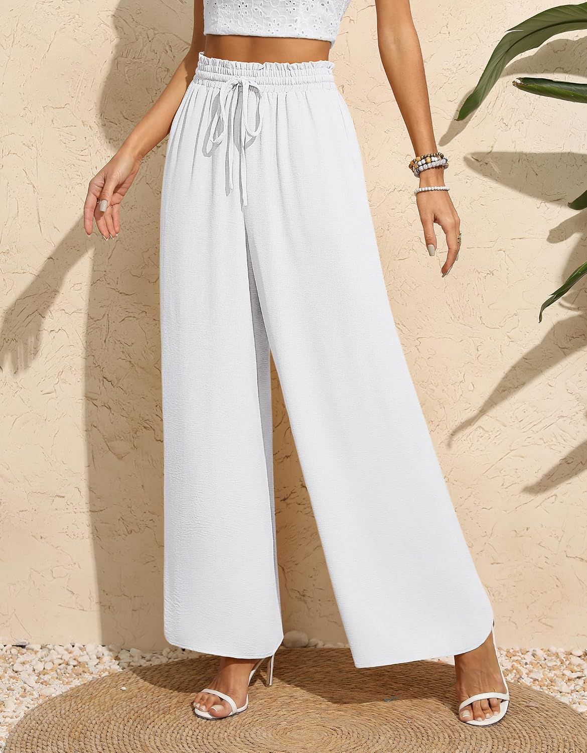 Detalle de BEIGAI Palazzo Hose hohe Taille Damen
