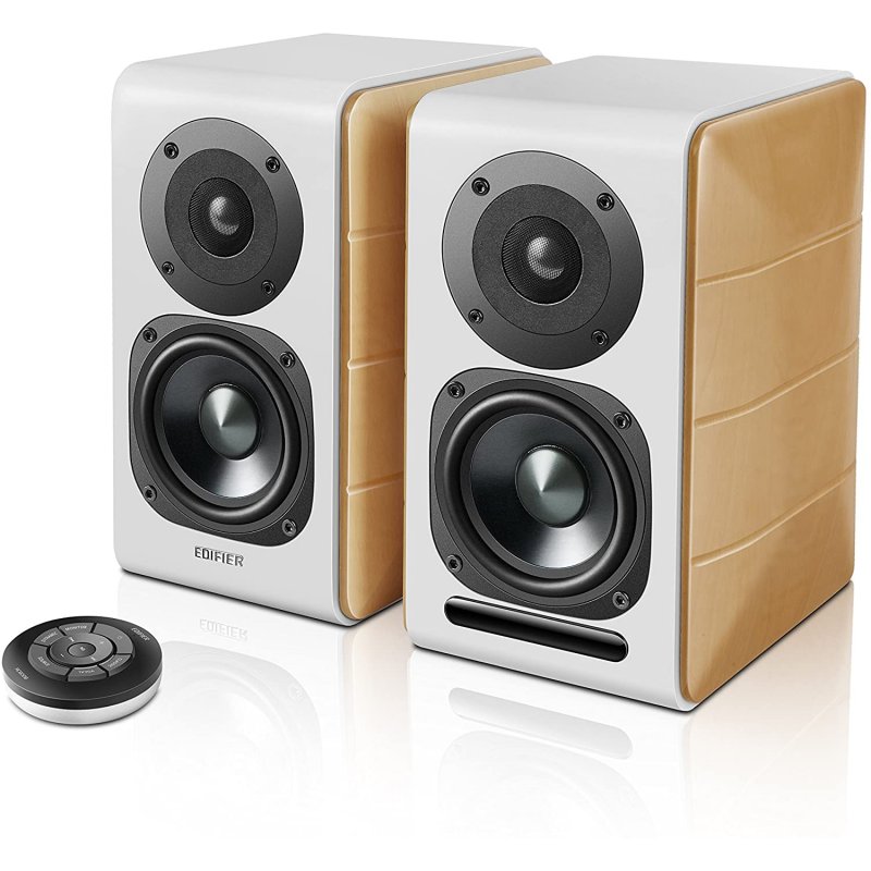 Detalle de Edifier S880DB: Altavoces activos 2.0 en blanco, sonido con detalle y tacto premium