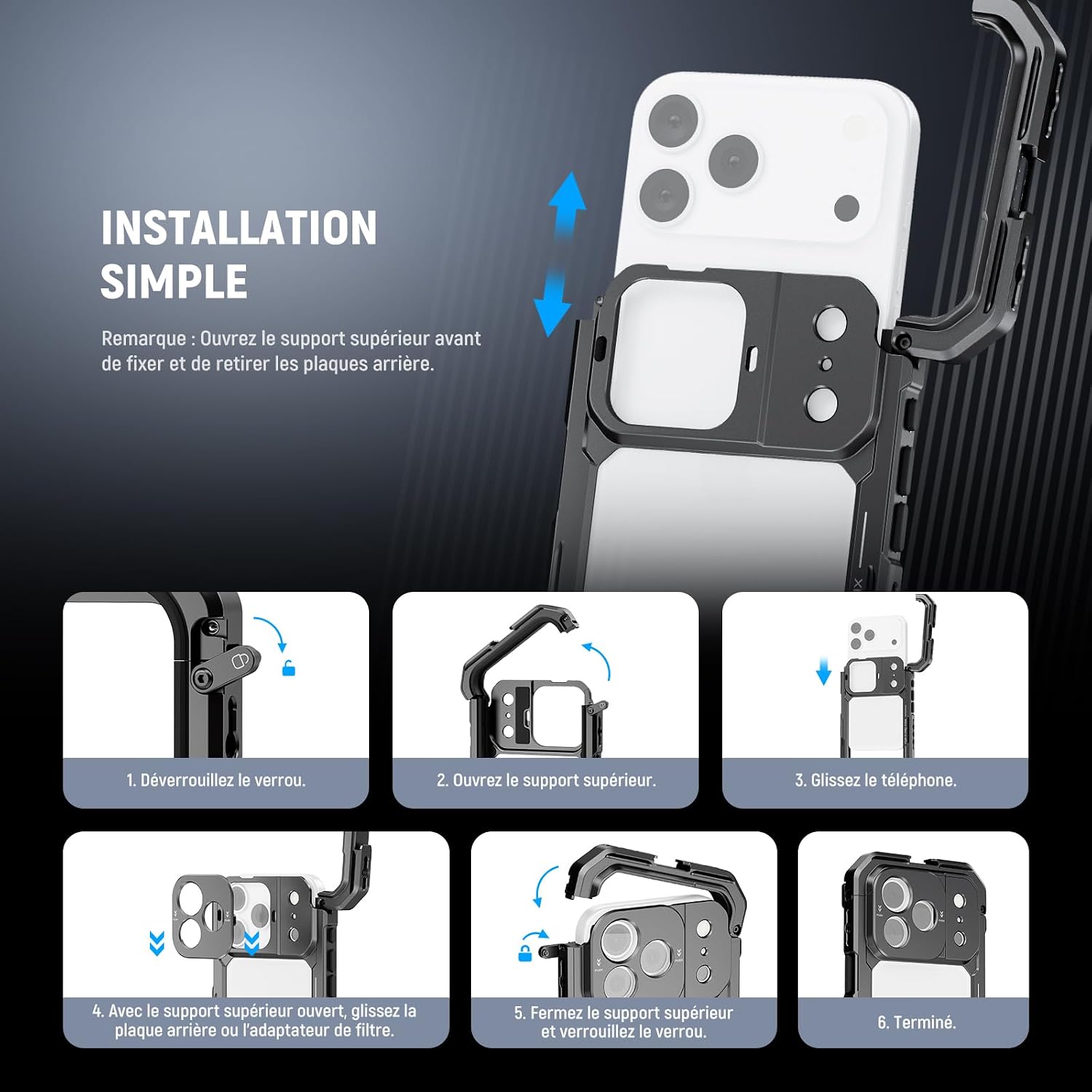 Detalle 2 de NEEWER PA144 Cage pour iPhone 17 Pro Max