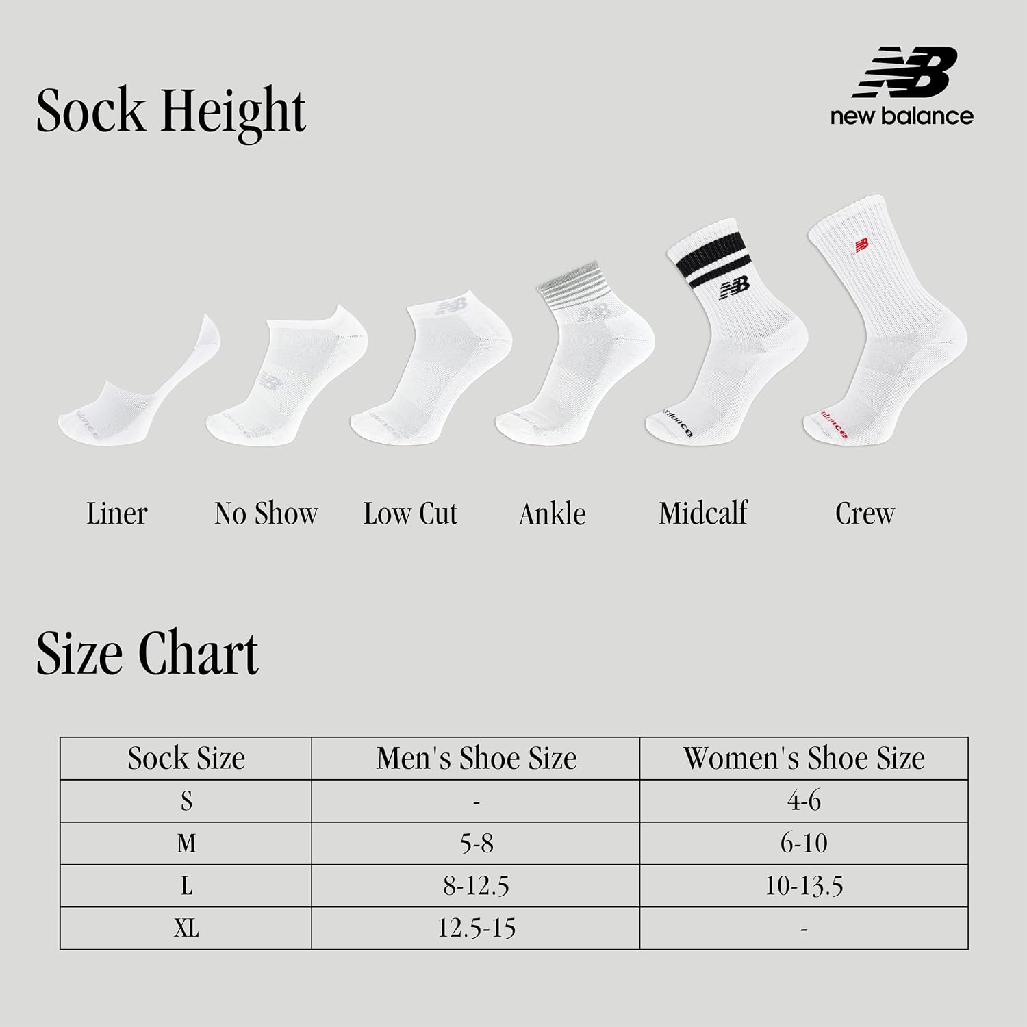 Detalle de New Balance Performance Cushioned Crew Socks – Mixte, 6 ou 12 paires