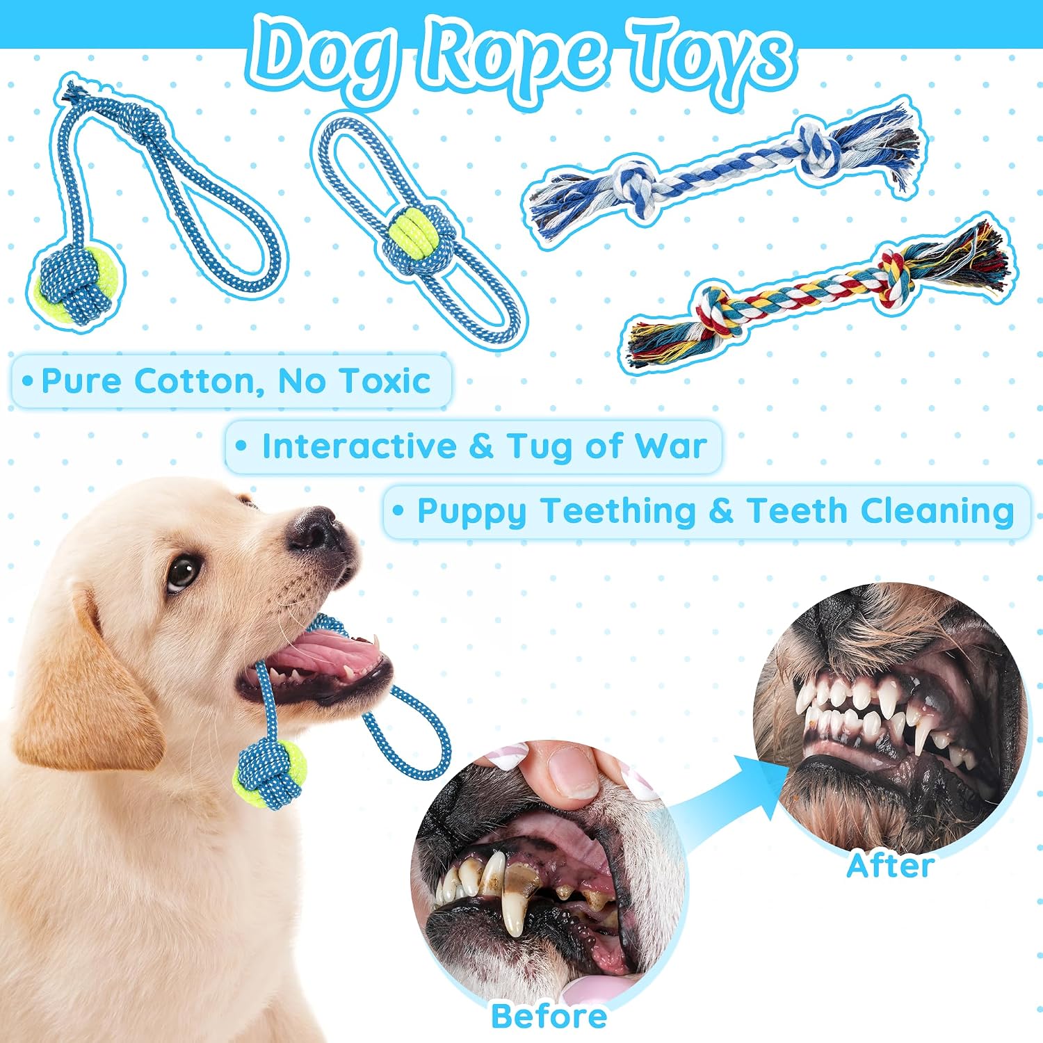 Detalle 2 de Ousiya 12 Pack Puppy Teething Toys Set