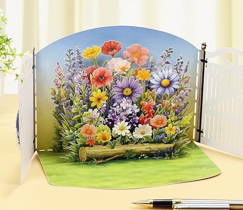 Detalle 2 de CUTPOPUP Jardín de flores mixtas 3D - Tarjeta Cumpleaños y Día de la Madre | CUT POPUP.COM