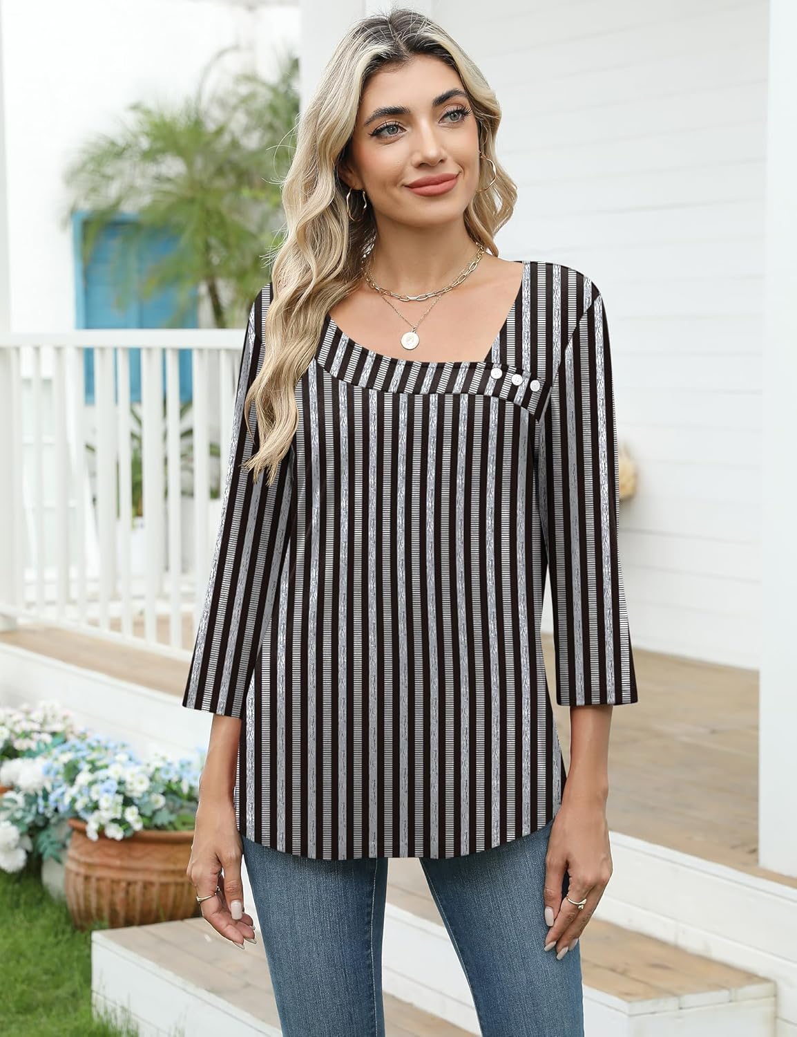 Thumbnail 1 de Kistore 3/4 Sleeve tunic tops, 60% polyester