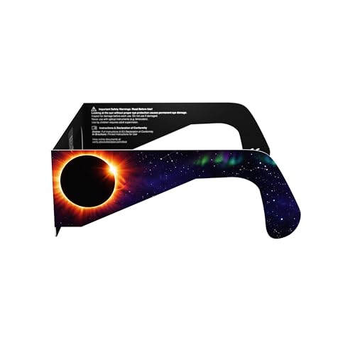 Detalle de Gafas Eclipse Solar Homologadas Absolute Eclipse Aurora Pack 10 | ISO 12312-2 CE EPI