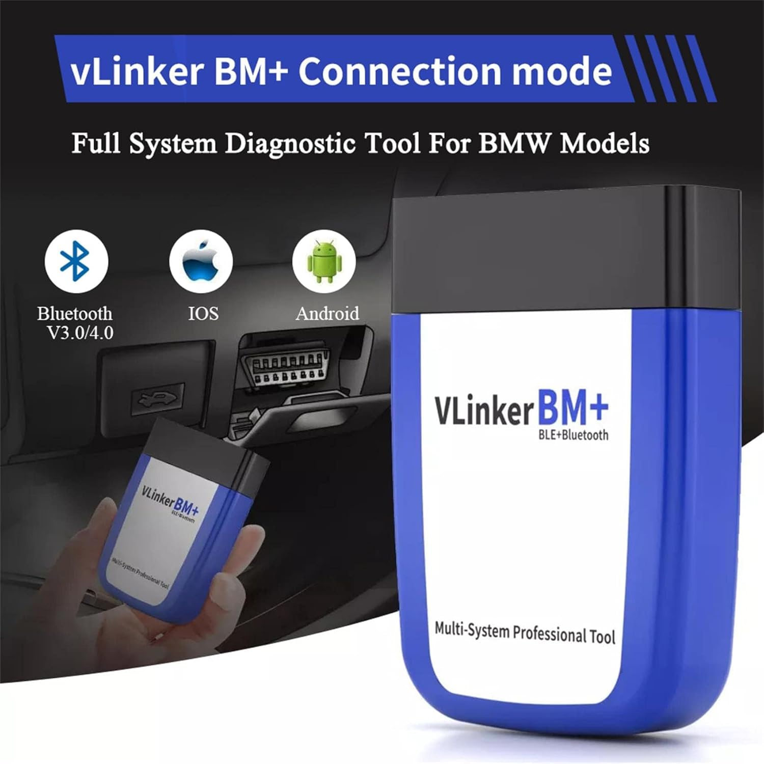 Thumbnail 1 de vLinker BM+ OBD2 Bluetooth Diagnostic Scan Tool for BimmerCode