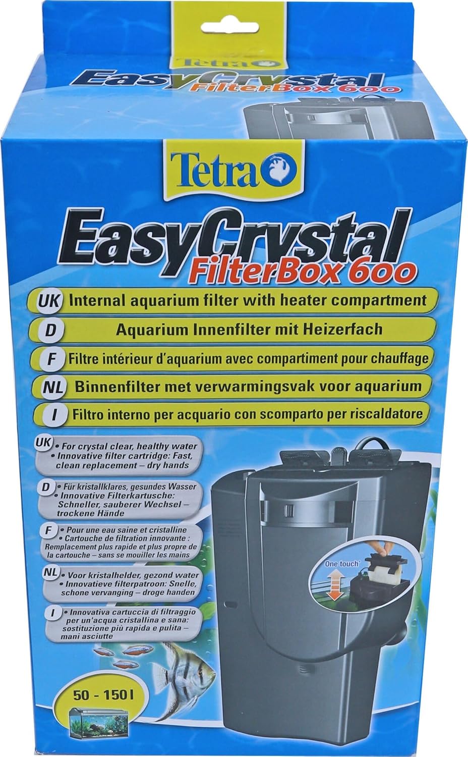 Detalle de TETRA EasyCrystal FilterBox 300 : Filtre pour aquariums 40–60 L, filtration triple et entretien en 1 geste
