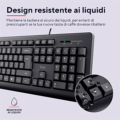 Detalle de Trust Taro Tastiera USB Cablata con Layout Italiano QWERTY – Nero