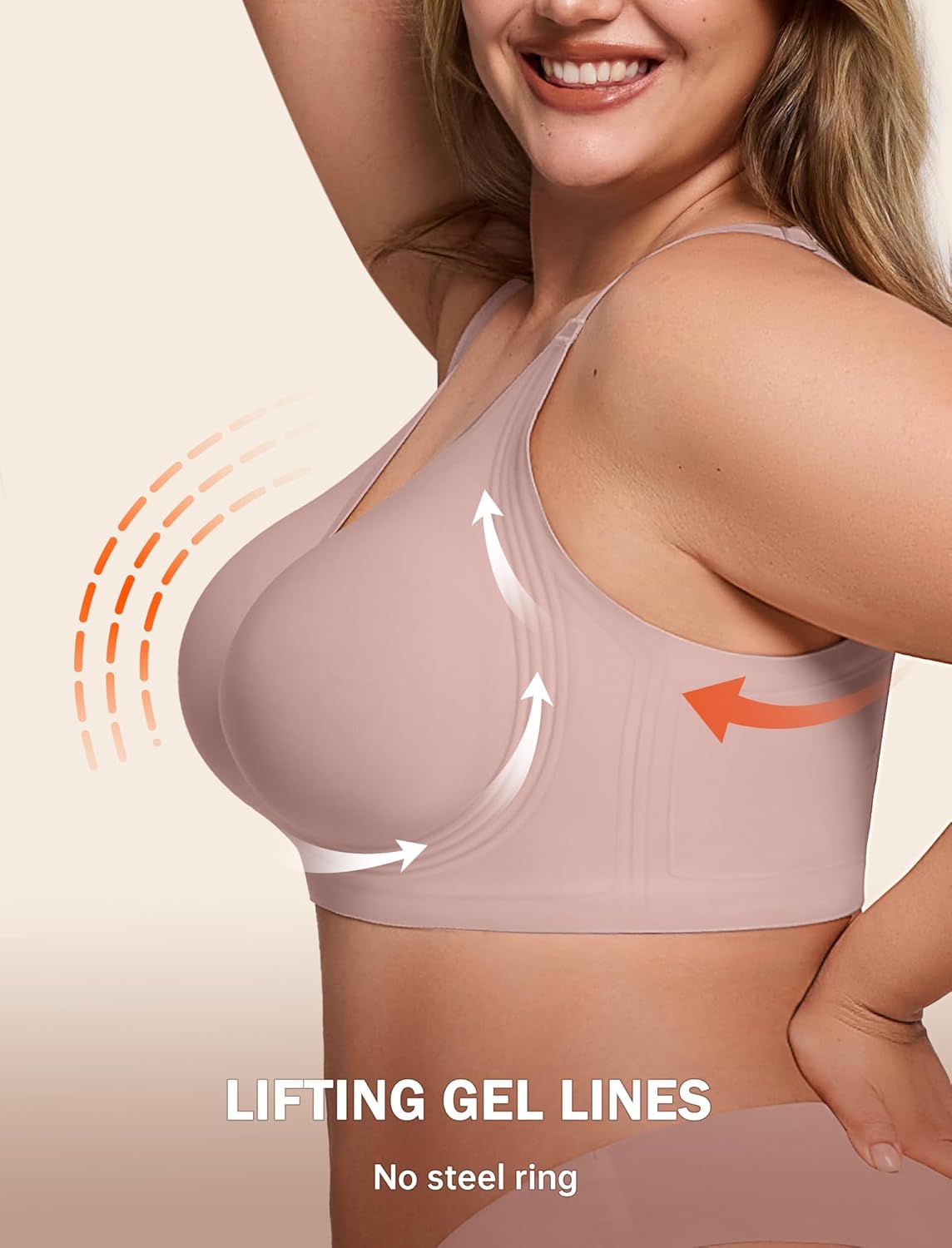 Detalle de LetsJoli Wireless Jelly Bra with 4-Layer Support for Fuller Figures