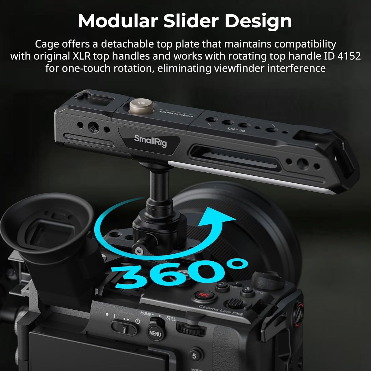 Thumbnail 4 de SmallRig Cage pour Sony FX2 avec HawkLock et plaque supérieure – fixation rapide et modularité