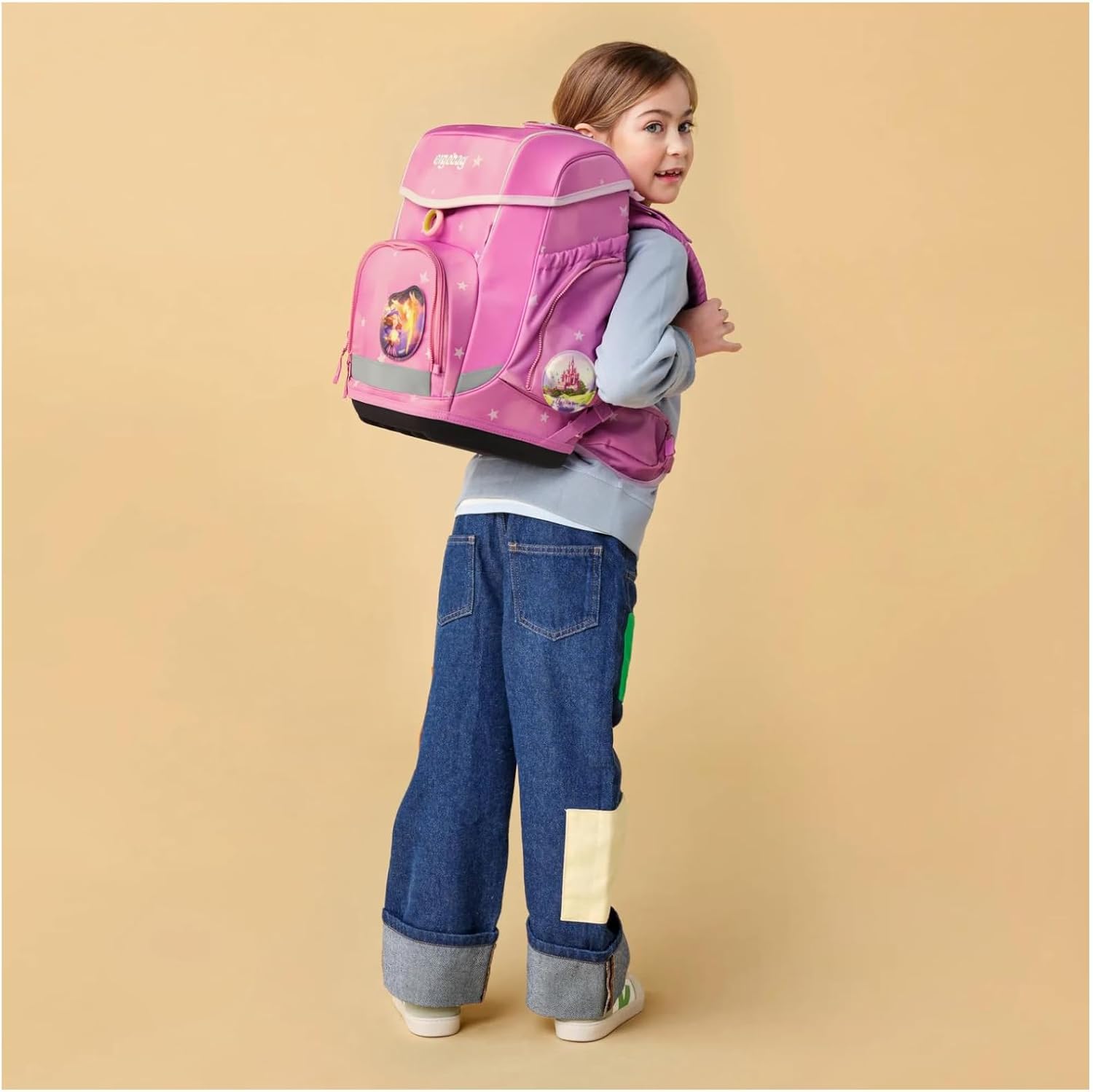 Thumbnail 5 de ergobag Schulranzen-Set WolkenzauBär Pink – ergonomisch, gut organisiert und individuell gestaltbar