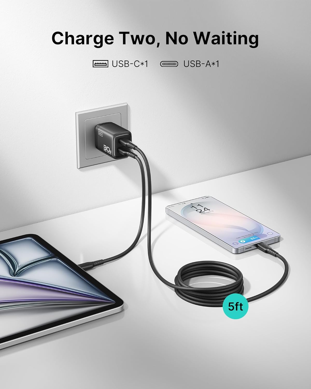 Detalle 2 de INIU 30W GaN Type-C Charger for iPhone 17 (2-Pack)