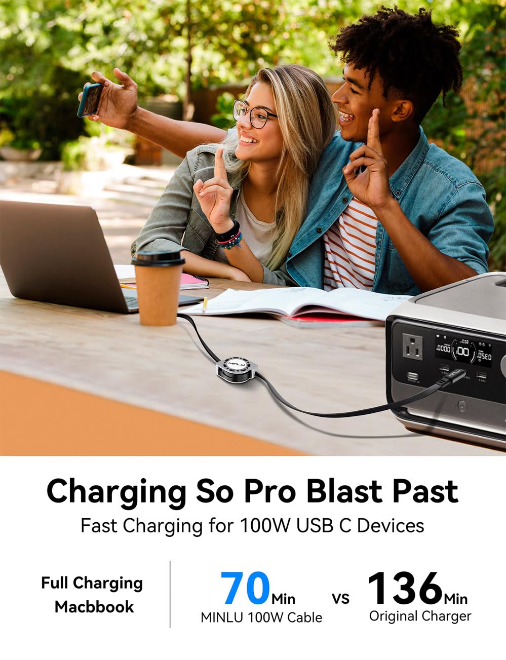 Thumbnail 3 de Retractable USB C to USB C Cable 100W