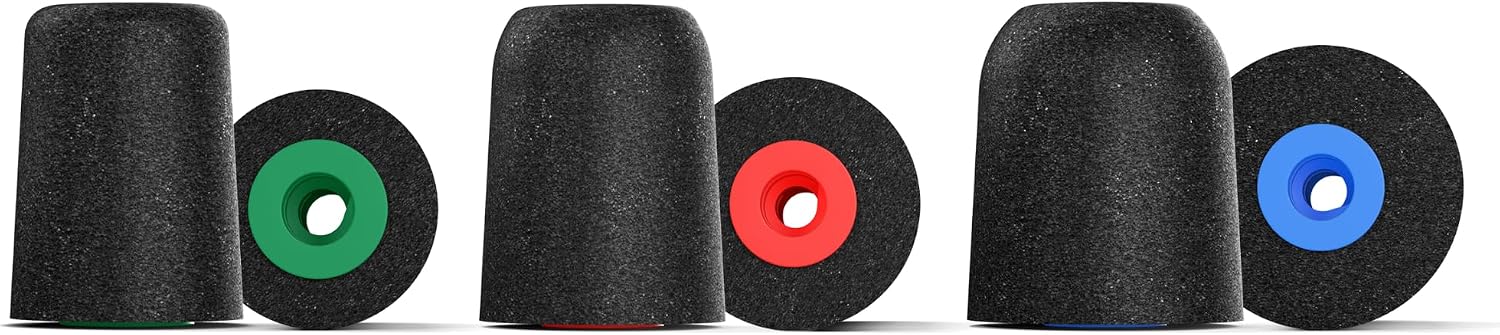 Detalle de COMPLY P-serien örontoppar i minnesskum, svart, S/M/L, 3 par