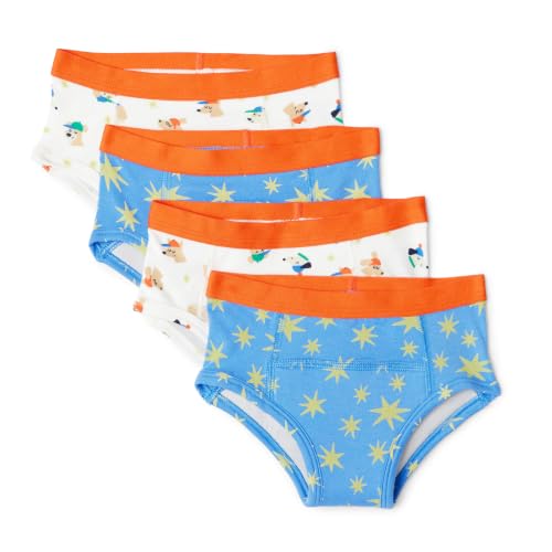 Detalle de Amazon Essentials Sous-vêtements d’Apprentissage de la Propreté en Coton Mixte enfant – Lot de 4 (Chiens/Étoiles) – Taille Mi-haute