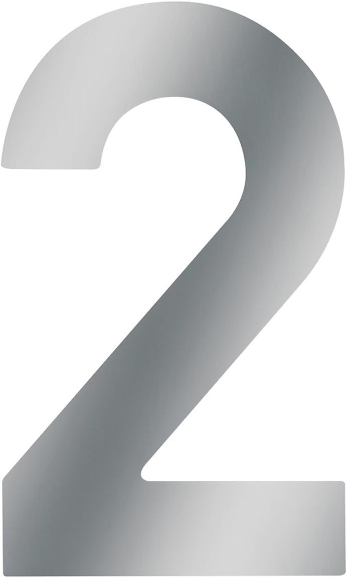 Detalle de Metafranc Hausnummer 0 – Edelstahl, 120 mm, 3D-Design, gute Lesbarkeit