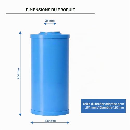 Thumbnail 6 de Naturewater UDF-10L Cartouche filtrante Big Blue 10 pouces (254 mm) — Charbon actif granulé pour osmose inverse