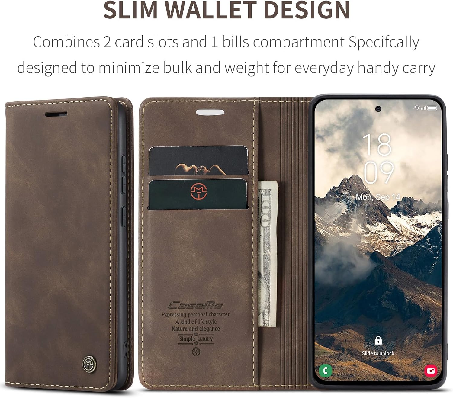 Detalle de Lxisxcna Schutzhülle für Samsung Galaxy S25 Edge 5G (6,7 Zoll) mit Kartenhalter, magnetischem Ständer & Flip-Case im Retro-Style