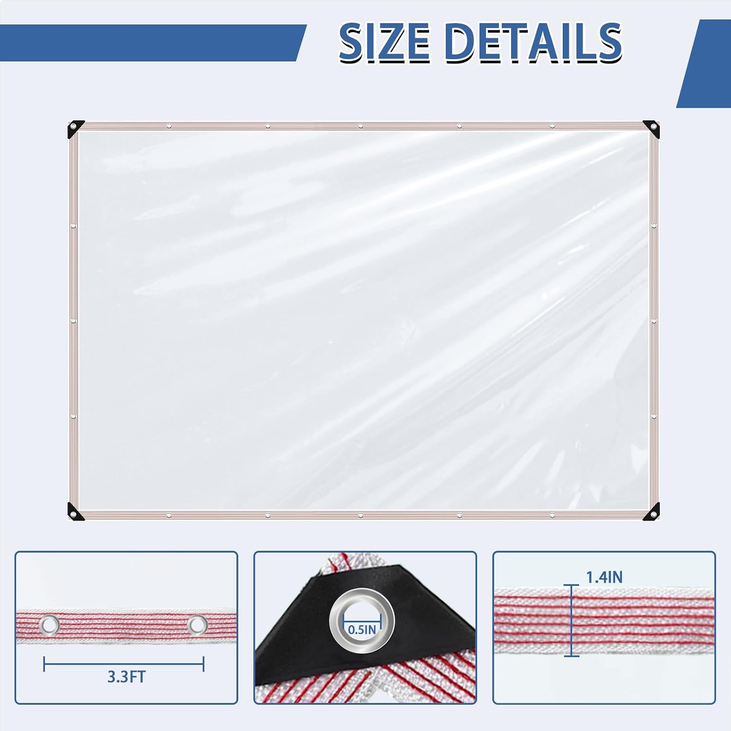 Thumbnail 3 de Cenhadam Clear Vinyl Tarp 5x7 ft