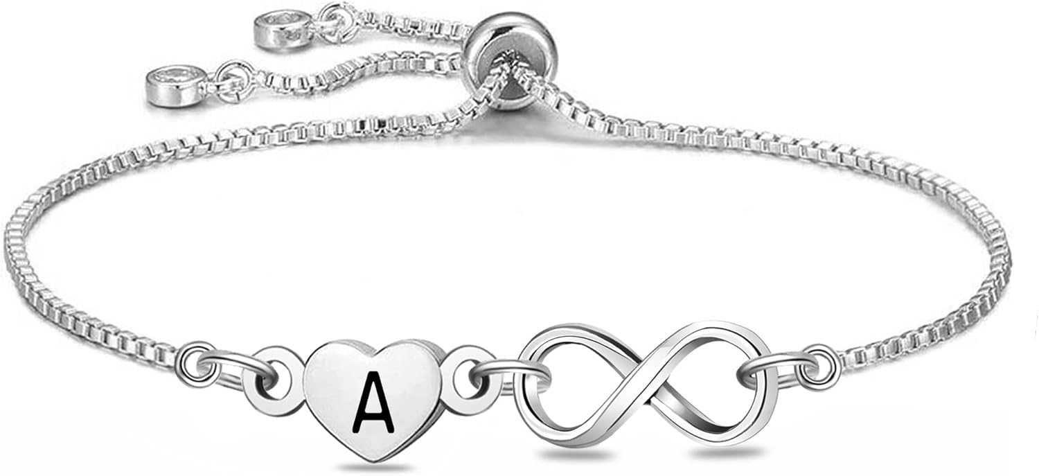Thumbnail 5 de HEYEJET Unendlichkeit & Liebe Armband mit facettiertem Kristall (Geburtsmonat) – silberfarbenes Tennisarmband