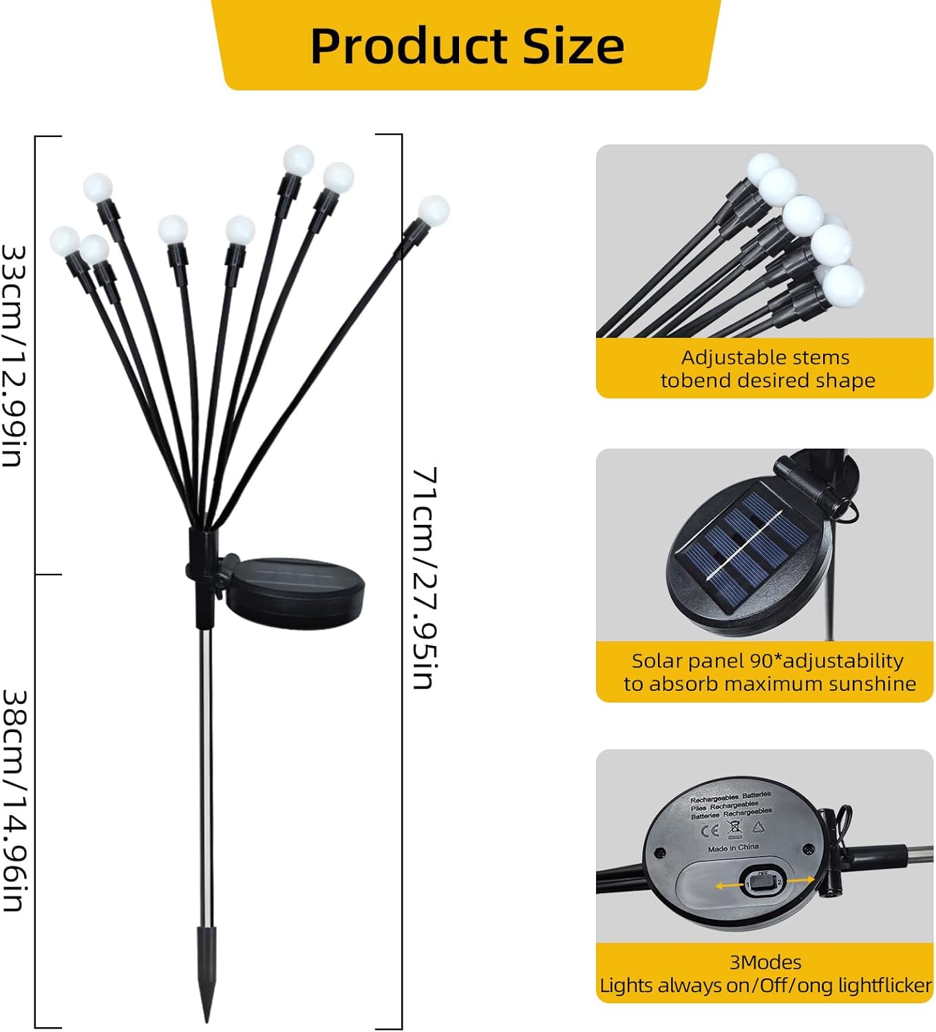 Detalle 2 de Jsdoin Solar Lights Outdoor Waterproof