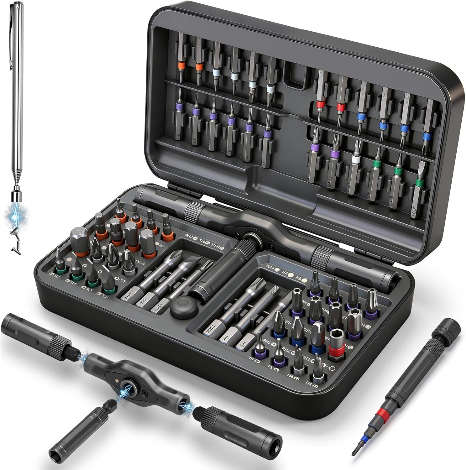 Detalle de KELIN 68 in 1 Magnetic Ratchet Screwdriver Set