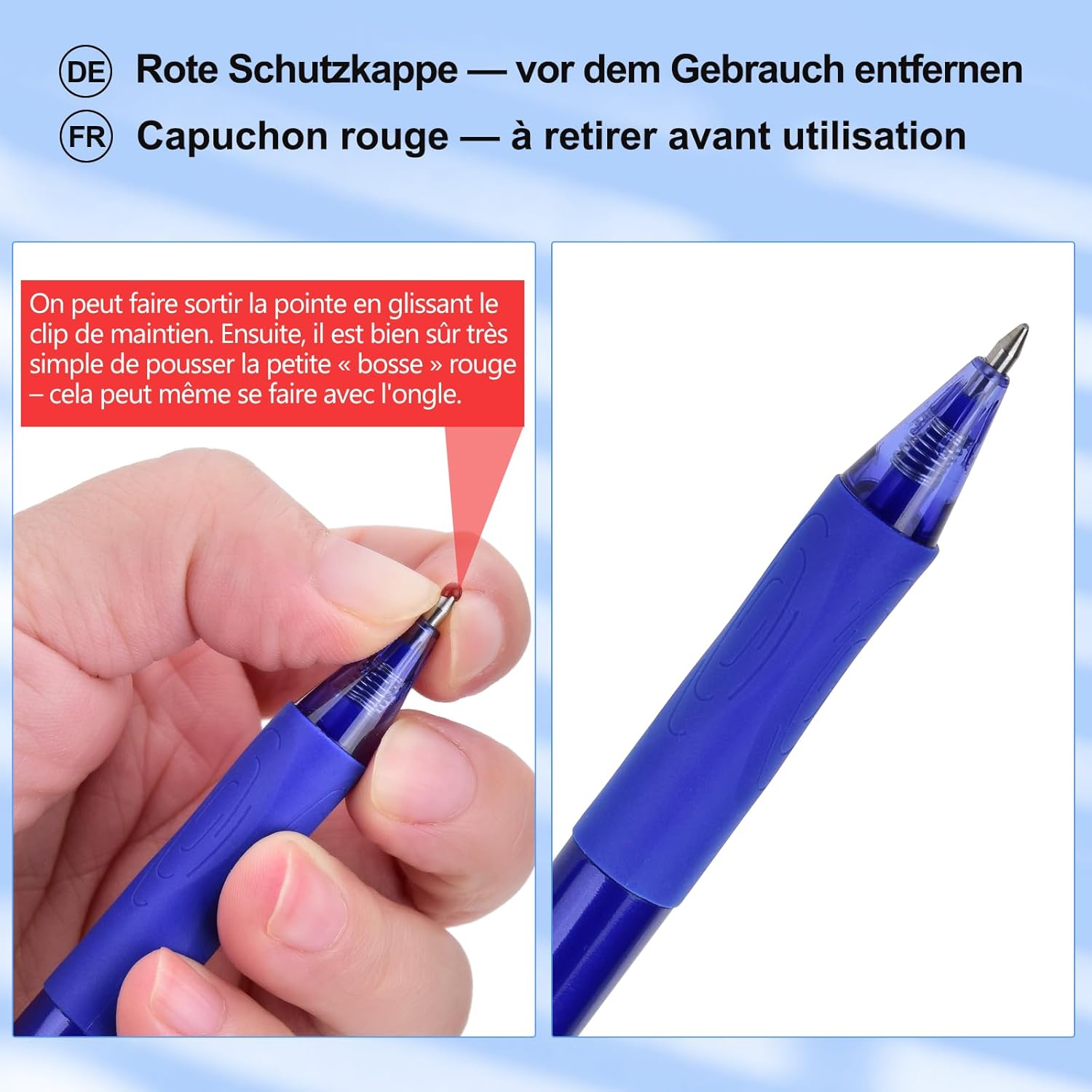 Thumbnail 6 de Radierbarer Kugelschreiber LVZONGXIN (4er-Set) mit 0,7-mm-Spitze, blau, radierbar