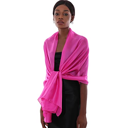 Thumbnail 1 de PIOYMEYA Chal Rosa Rojo Mujer Fiesta Estola Foulard Fular Noche – Ligero y Versátil