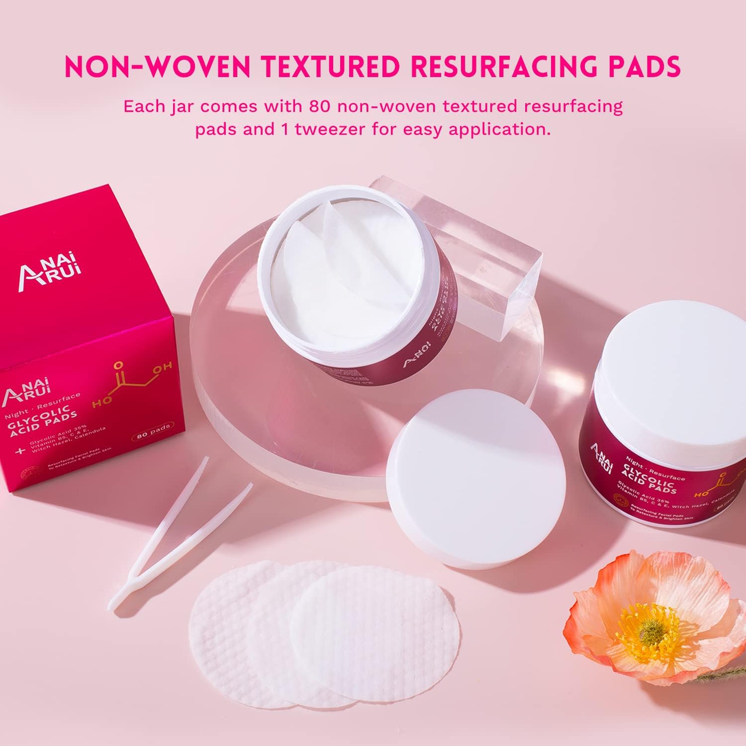 Detalle de ANAiRUi Niacinamide Toner Pad con PHA e LHA, glutatione e PHA/LHA esfolianti viso – 50 pad